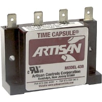 Artisan Controls Timer, 10 mA to 1 A (Inductive), 1 to 300 Sec., Quick Connect, On Delay, -20 C