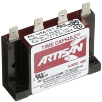 Artisan Controls Time Delay Relay, SSR, On Delay, 10mA-1A, 12AC/DC, 0.1-30 Sec., 438A Series