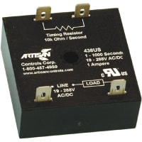 Artisan Controls Timer, On Delay, 1s-1000s, SSR, SPST-NO, 1A@288VAC/VDC, Pnl-Mnt, Quick Connect