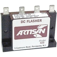 Artisan Controls Flasher, 1 A, 12 VDC, Solid State DC, 60 FPM, 50%, Quick Connect Wire, -20 C