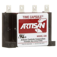 Artisan Controls Timer, 1 A (Max.), 0.1 to 30 Sec., Quick Connect Wiring, Delay On Make, 24 VAC