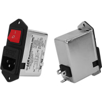 Astrodyne TDI Filtered Power Entry Modules with Fuse Holder and Red Illuminated Switch, 6A