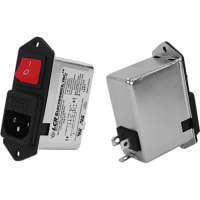 Astrodyne TDI Filtered Power Entry Module with Fuse Holder and Red Illuminated Switch, 6A