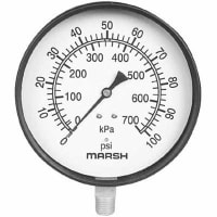 ATC Diversified Electronics GAUGE, GENERAL SERVICE 1-1/2 INCH 1/8INCH DUAL SCALE, 0-100PSI/KPA