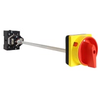 ATC Diversified Electronics Disconnect Switch, Non-Fused, Panel/Base Mount, 25A, Round PHG, Red/Yellow