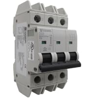 ATC Diversified Electronics Miniature Circuit Breaker, UL 489, Three Pole, Trip Curve D, 10A