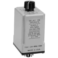 ATC Diversified Electronics Time Delay Relay, On-Delay, DPDT, 10A @250 VAC, 24 VDC, or 211 VA@120 VAC