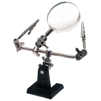 Aven Helping Hands Magnifier with Clamps, 2X Magnification, Cast Iron Base