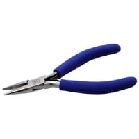 Aven High Precision Chain Nose Pliers, 5 in, ESD Grips, Stainless Steel, Serrated Jaws