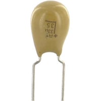 AVX Capacitor, 33 uF, 35 VDC @ 85 C, 46 V @ 85 C, +/- 10, M, Radial Leaded, -55 C