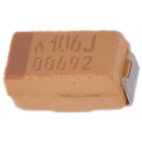 AVX 10uF SMD Solid Polymer Tantalum Electrolytic Capacitor, 6.3V dc +/-20%, TCJ Series