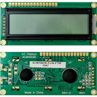 AZ Displays 16 X 2 CHARACTER MONOCHROME Transflective, 8 Bit Parallel