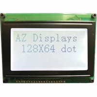 AZ Displays LCD;Graphic Module, 128X64, Reflective, No Backlight, Gray Mode STN, Bottom View