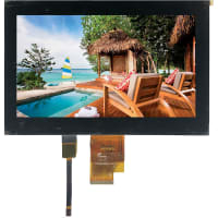 AZ Displays Display, 1024x600 RES, 500N, -20 to 70C, 7 in. LCD, LVDS, Captive Touch, TFT Mod