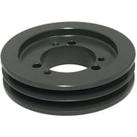 B&B Manufacturing V-Belt Pulley, sheave, bushing bore, QD, JA, 2 groove, 3V belt, 3" OD, cast iron