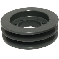 B&B Manufacturing V-Belt Pulley, sheave, bushing bore, QD, SK, 2 groove, 5V belt, 9.25" OD, cast iron