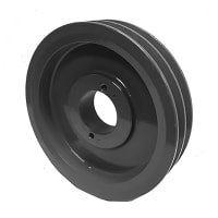 B&B Manufacturing FHP Sheave, V-Belt Pulley, Bushing bore H, 3L, 4L, A belt, 2 groove, cast iron