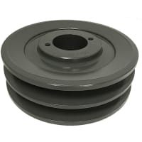 B&B Manufacturing FHP Sheave, V-Belt Pulley, Bushing bore H, 4L, 5L, A/B belt, 2 groove, cast iron