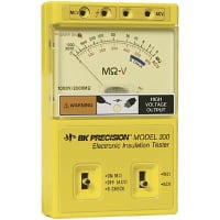 B&K Precision Tester, Insulation, 1 to 2000 Megohms, 1000 VDC, 250 uA, Analog, +/- 5%, 4 hr, 