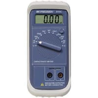 B&K Precision Meter, Capacitance, 200 pF to 20 mF, 0.1 pF to 10 uF, 3-1/2 in. Digit LCD, 9 V