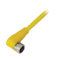 Balluff Cordset, M8 Female to Cut-end, Yellow, 3 cond., 5m, PVC