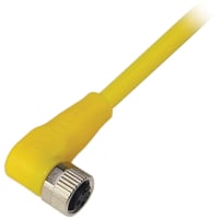 Balluff Cordset, M8 Female to Cut-end, Yellow, 3 cond., 2m, PVC