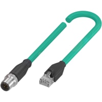 Balluff Connector/cable, Male M12, Male RJ45, TPE, 20.00 m