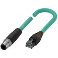 Balluff Connector/cable, Male M12, Male RJ45, TPE shielded, 30.00 m