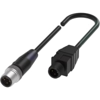 Balluff Connector/cable, Male M12, Male M12, PUR shielded, 0.30 m