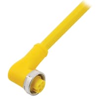 Balluff Cordset, 7/8-16 Female to Cut-end, Yellow, 4 cond., 5m, PVC