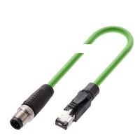 Balluff Connector, Male M12, Male RJ45, PUR shielded, 5.00 m, Drag chain compatible