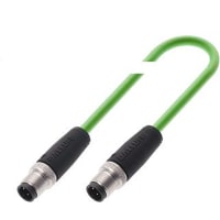 Balluff Connector/cable, Male M12, Male M12, PVC shielded, 2.00 m