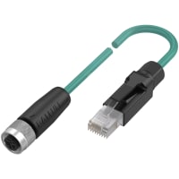 Balluff Connector, Female M12, Male RJ45, TPE shielded, 3.00 m