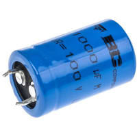 BC Components / Vishay 1000uF 100 V Aluminum Electrolytic Capacitor, 158 Series 5000h 22 (Dia.) x 37mm