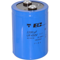 BC Components / Vishay Capacitor;Aluminum;Cap 2200uF;Tol 20%;Screw Terminal;Vol-Rtg 450V;76X105M