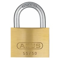 ABUS USA Padlock; Brass; 4 Pin; 2 in W; Shackle 1 in H 15/16 in W 9/32 in Dia; KD