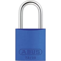 ABUS USA Padlock, Annodized Al, 1-3/16in W, Shackle 3/16in D 1-1/16in H 2/3in W, KD, Blue