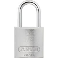 ABUS USA Padlock, Annodized Al, 1-3/16in W, Shackle 3/16in D 1-1/16in H 2/3in W, KD, Silver