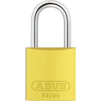 ABUS USA Padlock, Annodized Al, 1-3/16in W, Shackle 3/16in D 1-1/16in H 2/3in W, KD, Yellow