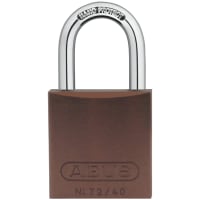 ABUS USA Padlock, Annodized Al, 1-1/2in W, Shackle 1/4in D 1-1/16in H 13/16in W, KD, Brown