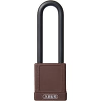 ABUS USA Padlock, Plastic Covered, 1-1/2in W, Shackle 1/4in D 3in H 3/4in W, KD, Brown