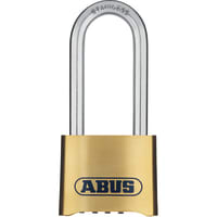 ABUS USA Padlock, Combo, 4 Dial, 2-31/32in H, 2in W, Shackle 5/16in Dia 2.5in H, Brass