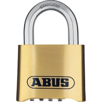 ABUS USA Padlock, Combo, 4 Dial, 2-31/32in H, 2in W, Shackle 5/16in Dia 1in H, Brass