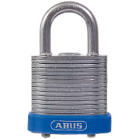 ABUS USA Padlock;Steel;Vinyl Bumper;1-1/4in W;Shackle 5/8in H 3/16in Dia;KD