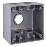 BELL 2-Gang Waterproof Deep Box (5) 1" Outlet - Gray