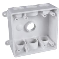 BELL 2-Gang Waterproof Non-metallic Box (7) 1/2" Or 3/4" OutletWhite