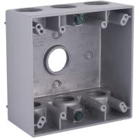 BELL 2-Gang Waterproof Box (7) 3/4" Outlet - Gray