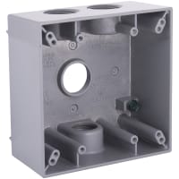 BELL 2-Gang Waterproof Box (4) 3/4" Outlet - Gray