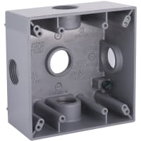 BELL 2-Gang Waterproof Box (5) 3/4" Outlet with Side Handles Gray