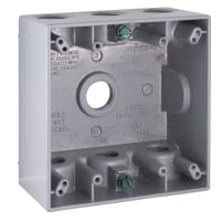 BELL 2-Gang Waterproof Box (7) 1/2" Outlet Gray Carded